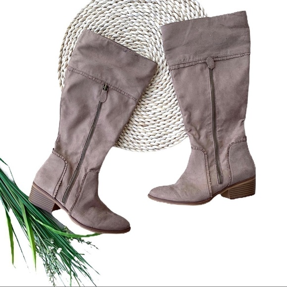 Mia Tall Dax Ruffled Almond Toe Calf Zip Up Riding Boots Women’s Size 7 - Picture 1 of 15